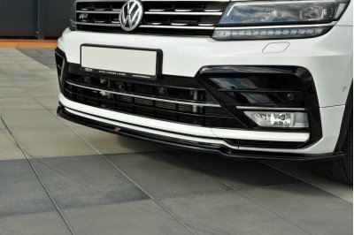 Накладка сплиттер на передний бампер на Volkswagen Tiguan II R-Line